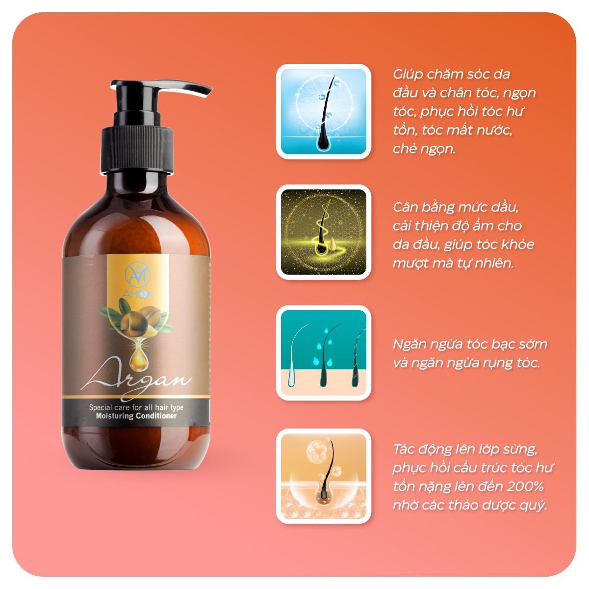 Dầu xả Organic Amoon Argan Conditioner