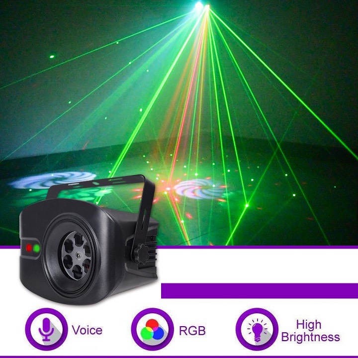 Đèn Laser 2 Cửa Kết Hợp Moving Led 6 Mắt - Nháy theo nhạc | Đèn Laser Phòng Bay| Phòng Karaoke| Sân Khấu Vũ trường