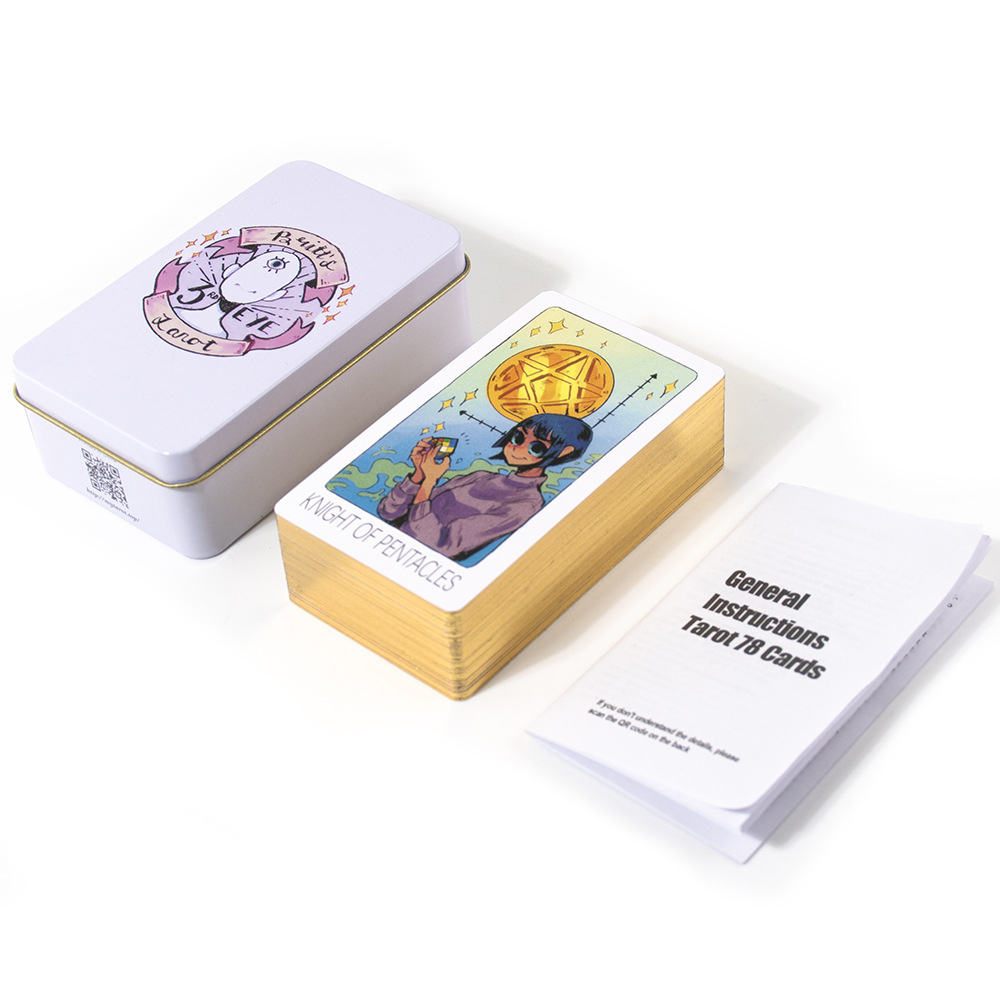 Bộ Bài Britt's Third Eye Tarot Hộp Thiếc Mạ Cạnh Vàng 78 Lá