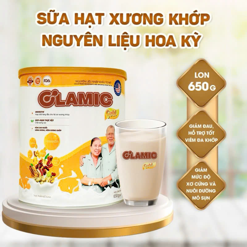 Sữa Hạt Xương Khớp Olamic Gold Lon 650g - Hỗ Trợ Xương Khớp Chắc Khoẻ, Bổ Sung Dinh Dưỡng, Tốt Cho Sức Khỏe