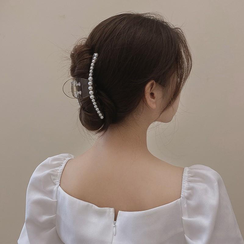 Kẹp tóc nhựa đính hạt phong cách Hàn Quốc, Phụ kiện thời trang tóc KT007 - FilibraStyle