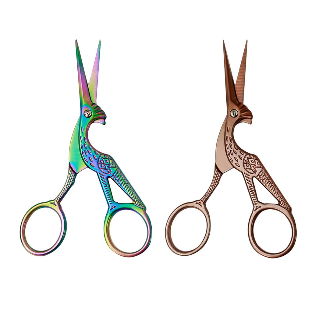 Crane Design Stainless Steel Sewing Embroidery Scissors Cutter Colorful