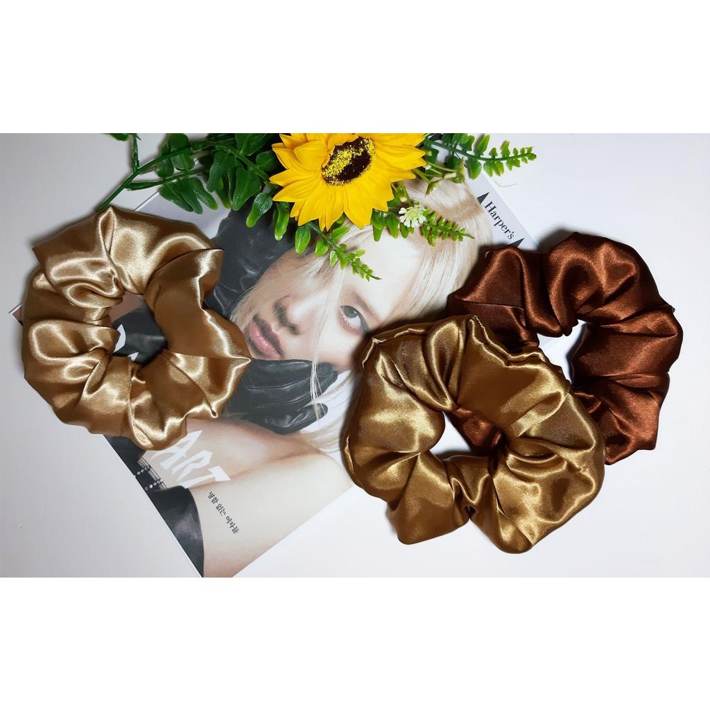 Cột tóc scrunchies vải phi bản lớn