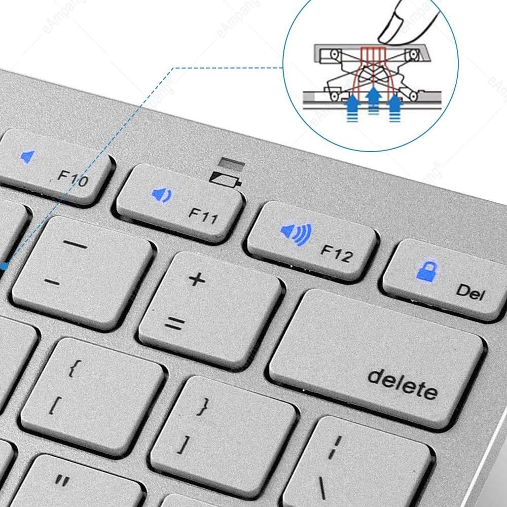 Chuột Bàn Phím Không Dây Combo Bàn Phím Không Dây Mini 78 Phím Nga Đức Hàn Quốc Tây Ban Nha Pháp Cho Windows IOS Apple Android