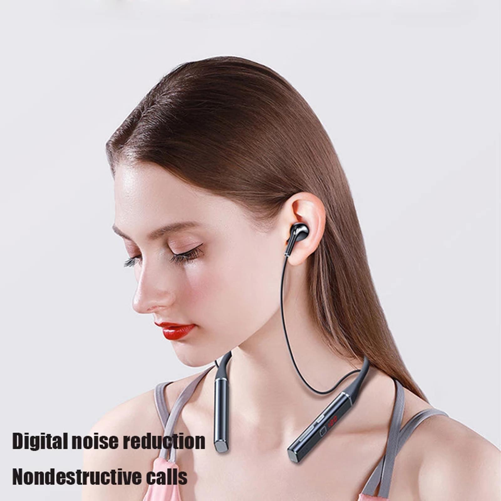 Bluetooth Neckband Headphones Earbuds, Flexible Wireless Bluetooth Headphones with Mic Sports Earbuds for Running