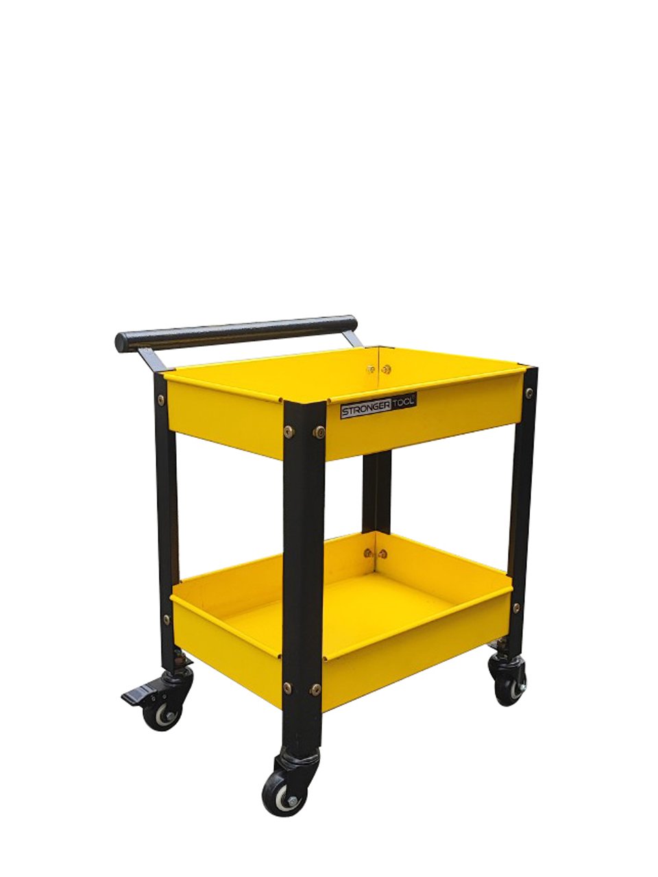 Xe đẩy dụng cụ mini 2 tầng có tay nắm thép sơn tĩnh điện