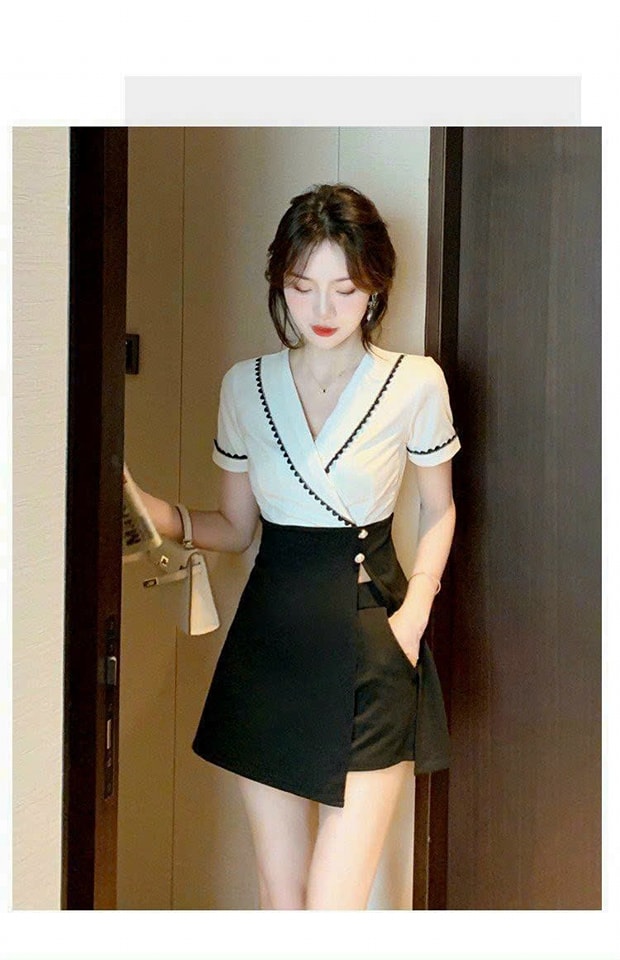 SET BỘ ÁO CỔ VEST PHỐI VIỀN + QUẦN SHORT CAO CẤP (HÀNG NHẬP)