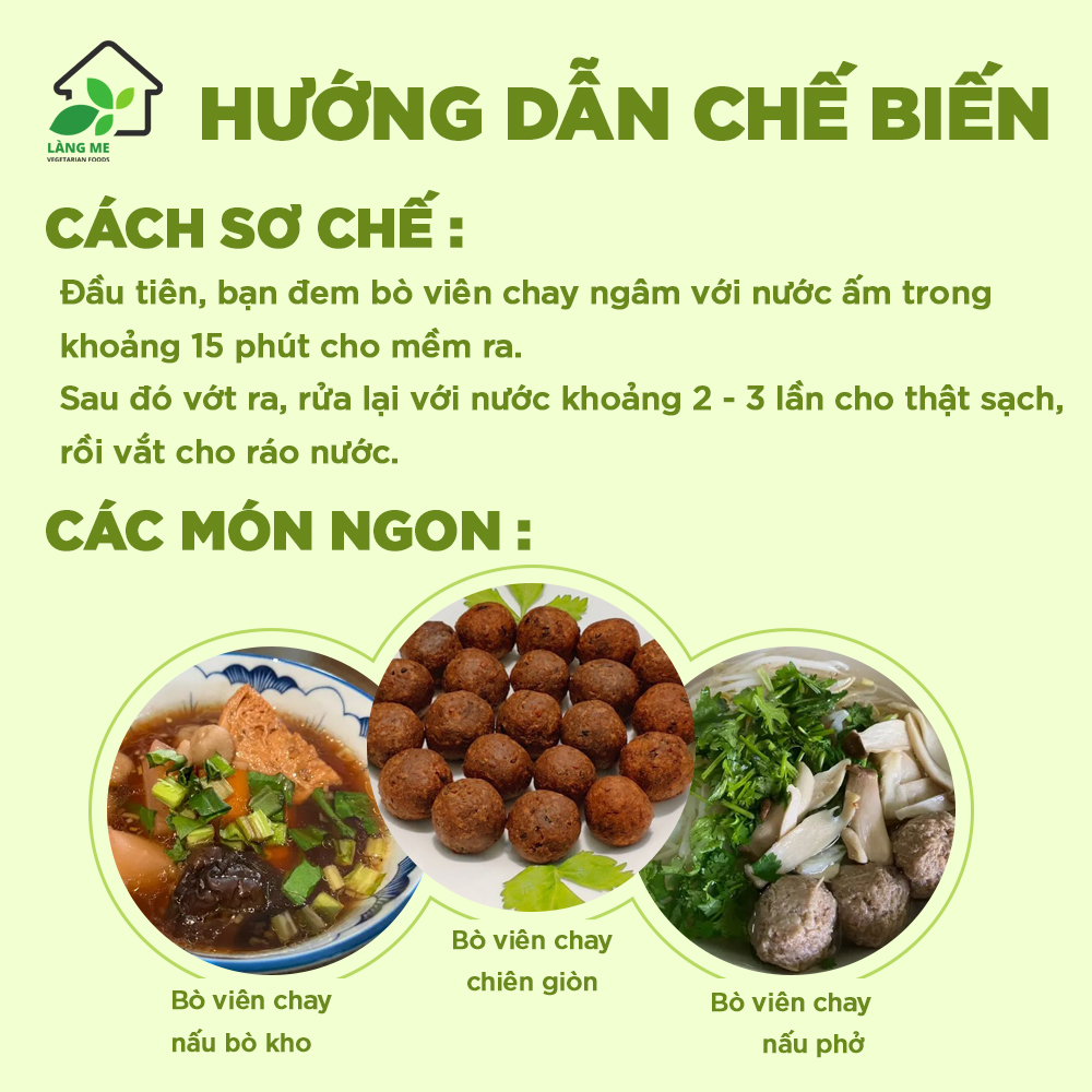 Bò Viên Chay Loại Ngon  ( Thùng 10 kg ) , Thực Phẩm Chay Ngon Thành Phần Tự Nhiên Không Chất Bảo Quản Không Biến Đổi Gen Sườn Non Chay Làng Me