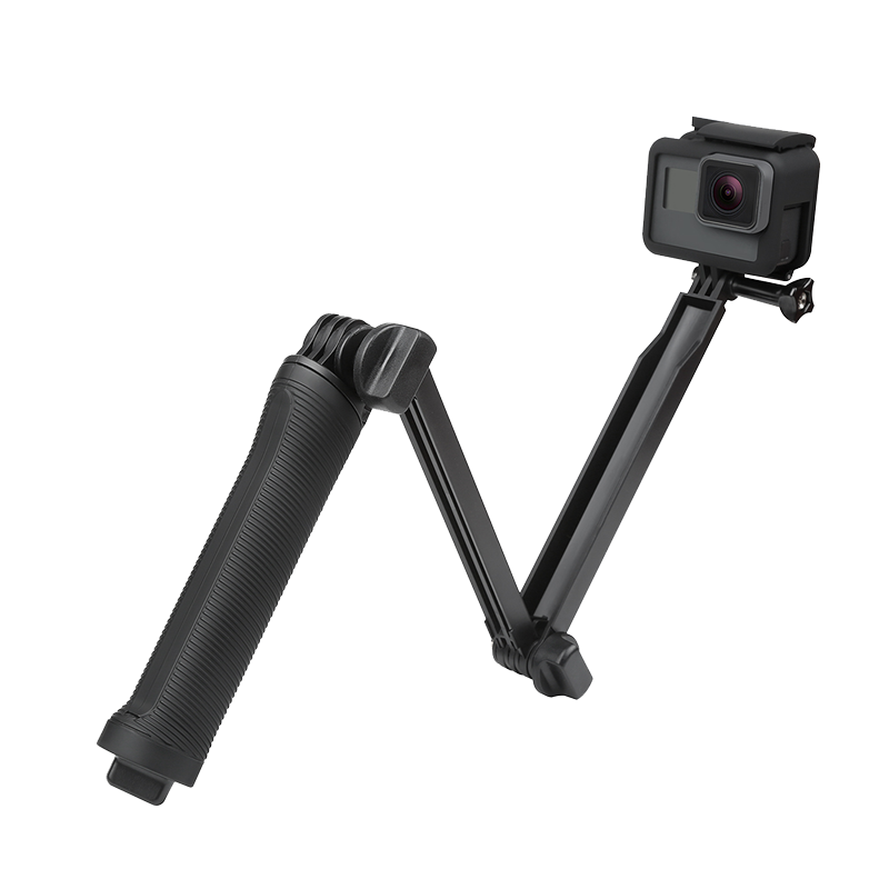 Có thể gập lại 3 chiều Grip Selfie Stick cho GoPro Hero 10 9 8 7 5 6 Máy ảnh selfie monopod chống nước cho máy ảnh Akaso 4K sjcam eken