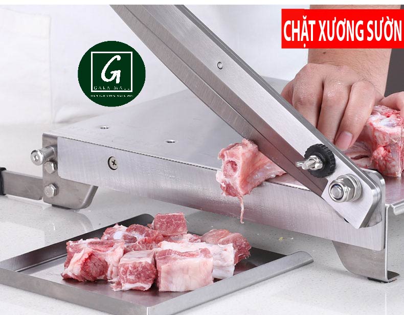 Dao Chặt Thịt Gà, Thái Thịt Bò Đông Lạnh, Cắt Chân Giò, Thái Thuốc Bắc KD0288, 2 Lưỡi Thép 30CR13, Inox 430 - Tặng Tay Mài KD0315