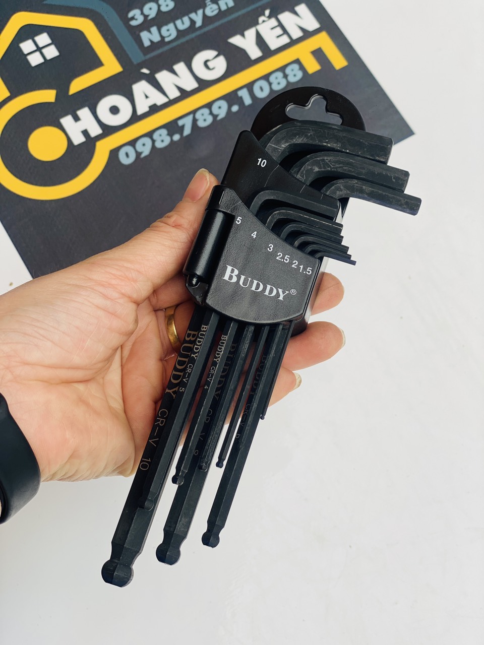 Bộ lục giác bi đen có nam châm 9 cây chính hãng BUDDY A0098