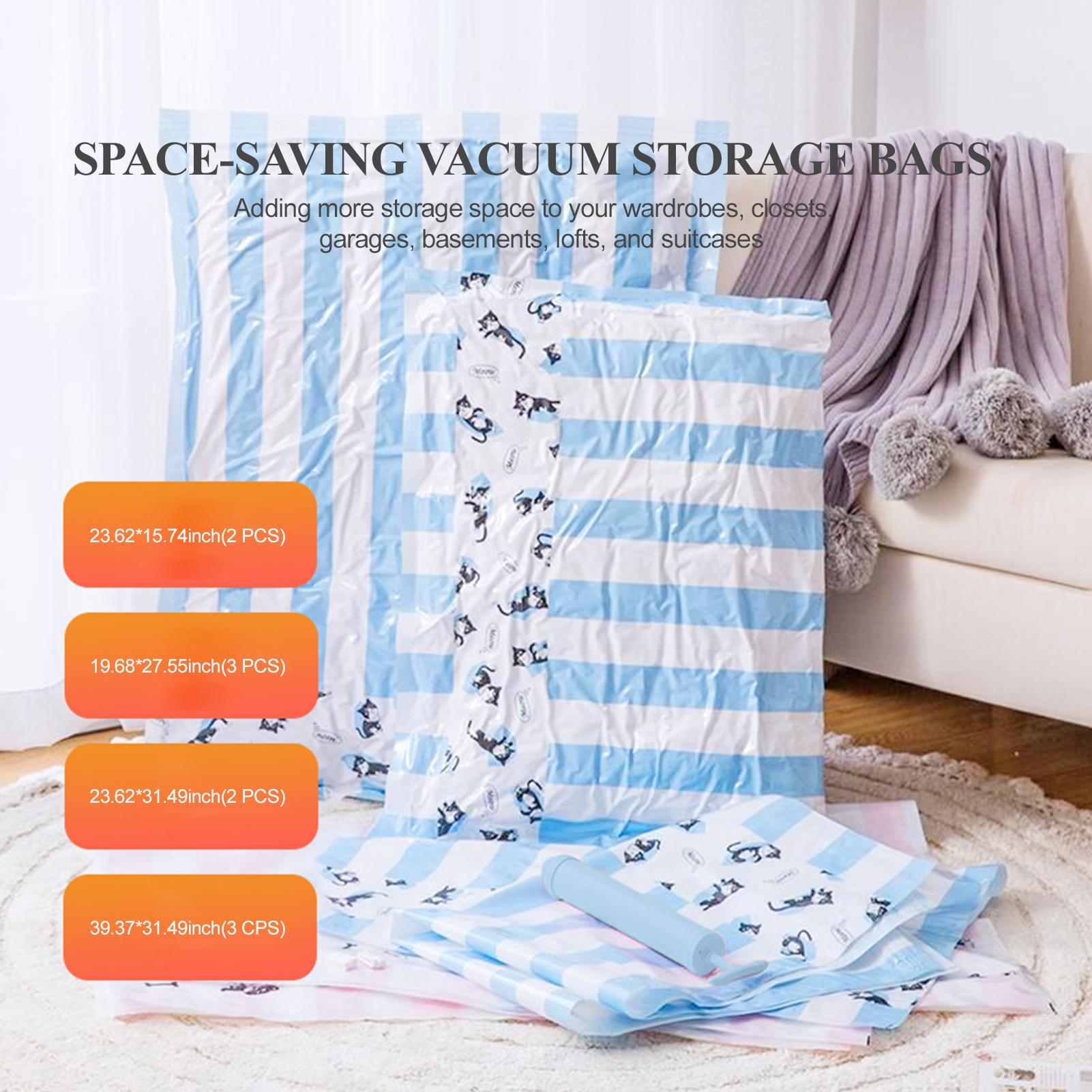 10 Túi hút chân không dày tiết kiệm không gian cho chăn quần áo có thể tái sử dụng kèm bơm tay