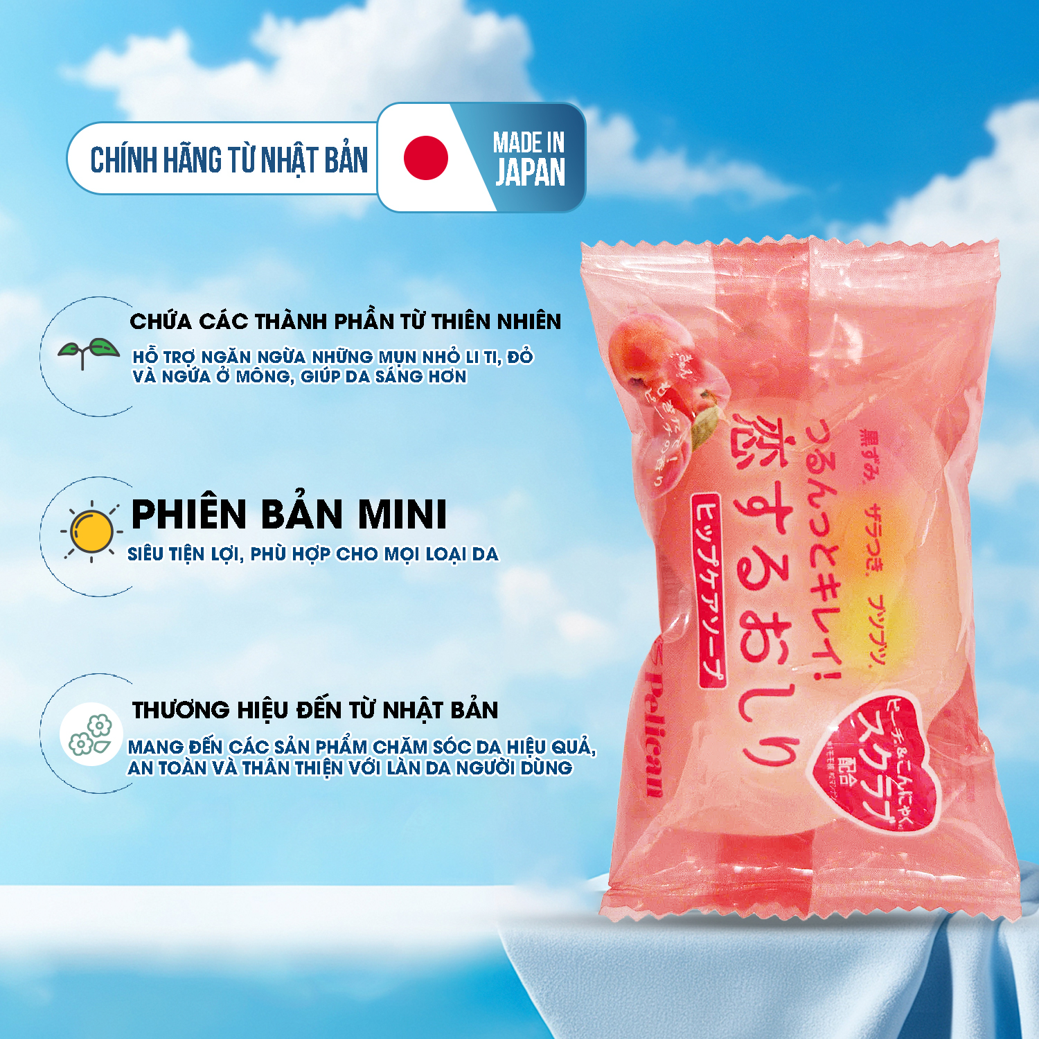 Pelican Phiên Bản Mini Xà Phòng Chống Thâm Mông Và Làm Sạch Cơ Thể 35g