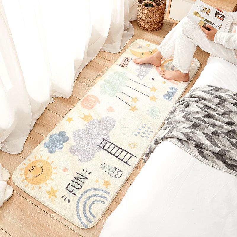 Lót cừu nhung đầu giường phòng ngủ thảm trải sàn phòng khách đơn giản dày dặn thảm chống trượt.