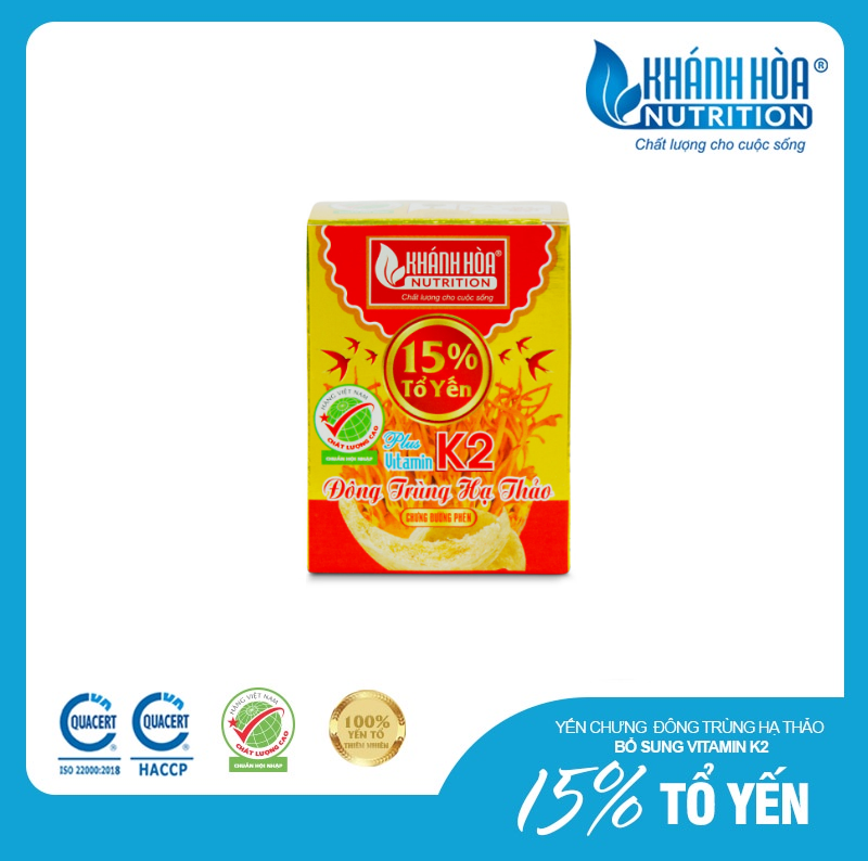 Tổ Yến Chưng Đông Trùng Hạ Thảo 15% Tổ Yến Bổ Sung VITAMIN K2 Khánh Hòa Nutrition - Lọ 70ml