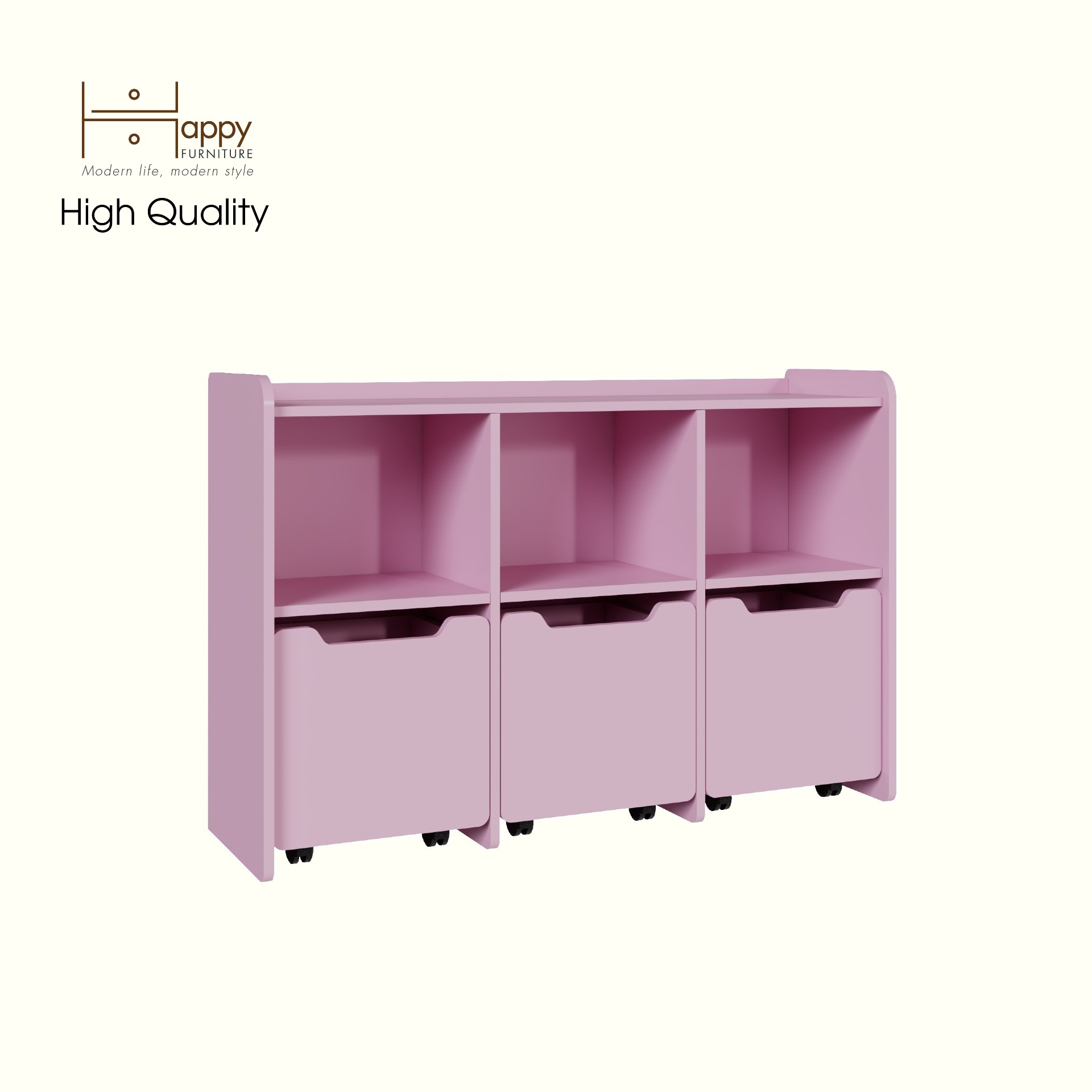 [Happy Home Furniture] KID, Tủ lưu trữ cho trẻ em có bánh xe, 120cm x 36cm x 80cm ( DxRxC), THK_165