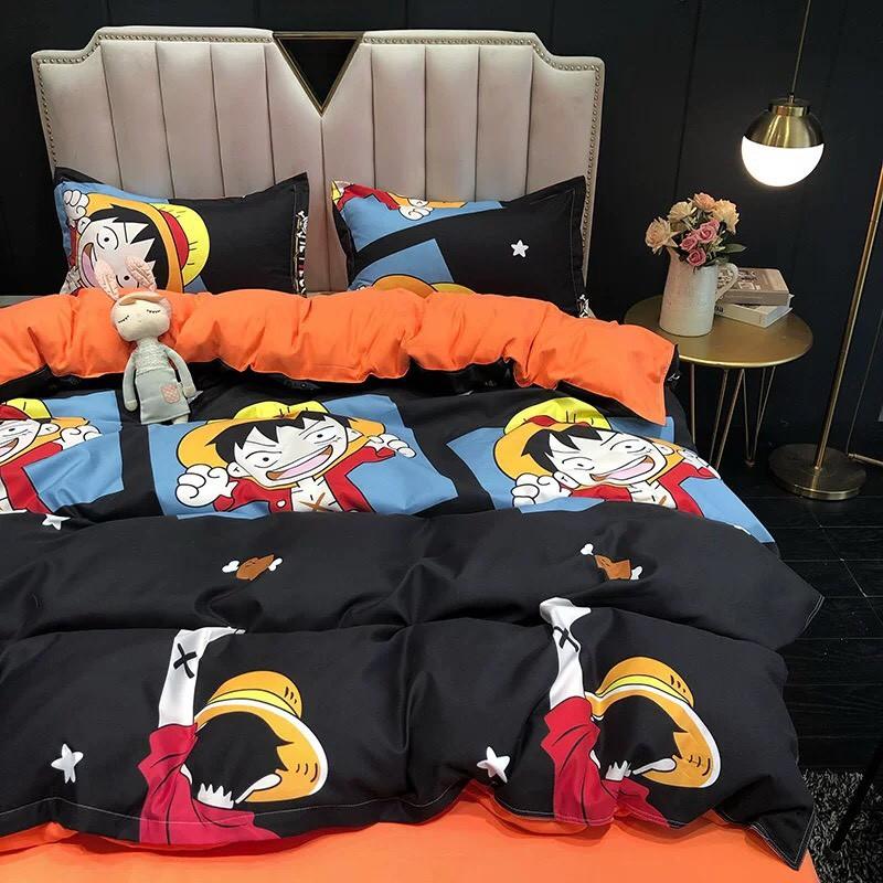 Bộ chăn ga gối Vua hải tặc Luffy - One Piece - 100% Cotton Poly cao cấp - Hàng xuất khẩu