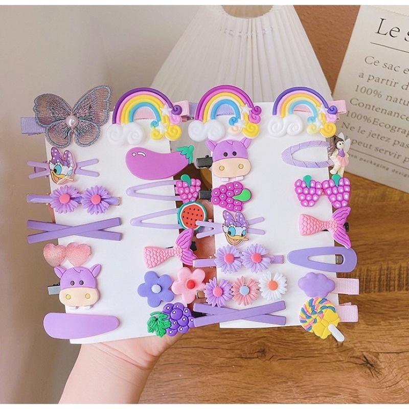 Set Kẹp Tóc 14 Món Nhiều Hình Kute Cho Bé Gái siêu cute, dễ thương
