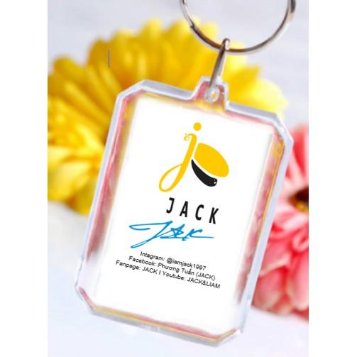 móc khóa JACK J97 nhựa trong siêu đẹp 2 mặt hình và chữ ký JACK