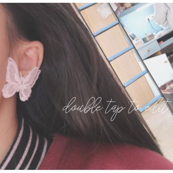 Bông tai vải, khuyên tai hình bướm phong cách Hàn Quốc, kẹp tóc hình bướm