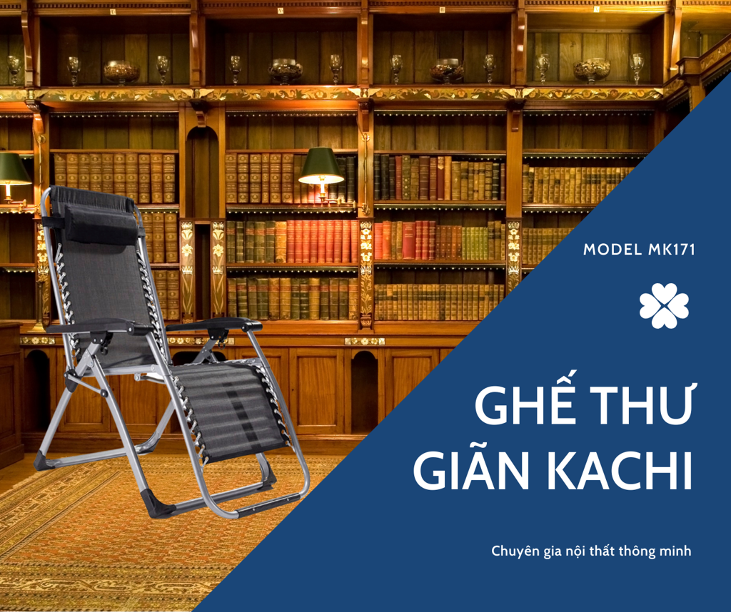 Ghế xếp thư giãn thông minh Kachi MK171 – Màu đen