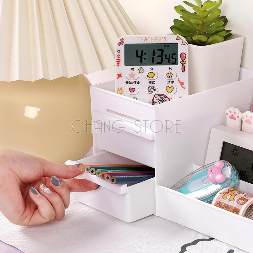 Kệ mỹ phẩm 3 tầng 2 ngăn kéo đựng đồ trang điểm tiện dụng - Tủ đựng mỹ phẩm, trang sức