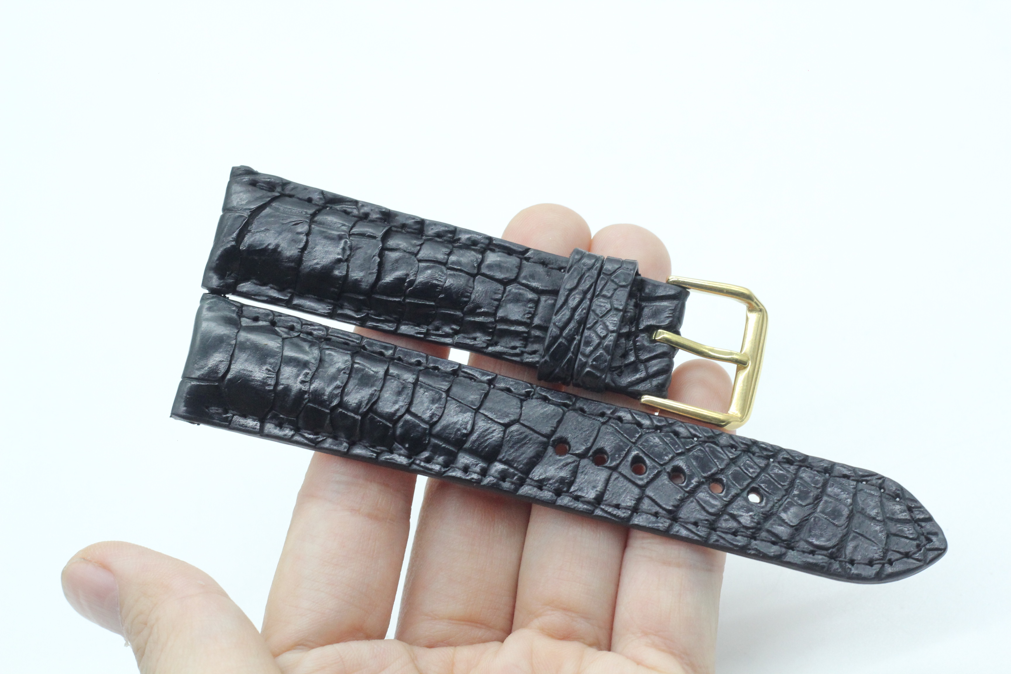 Dây Đồng Hồ Gai Chân Cá Sấu Songhan Leather,Dây Da Đồng Hồ Cá Sấu Size 22mm,20mm Gắn Chốt Thông MInh+ Khóa Kim,Bảo Hành 6 Tháng