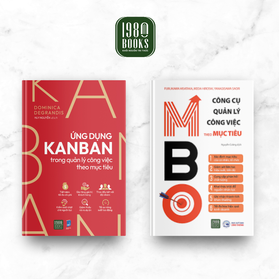 Combo 2 Cuốn Kinh Doanh Hay- Ứng Dụng Kanban Trong Quản Lý Công Việc Theo Mục Tiêu + MBO Công Cụ Quản Lý Công Việc Theo Mục Tiêu