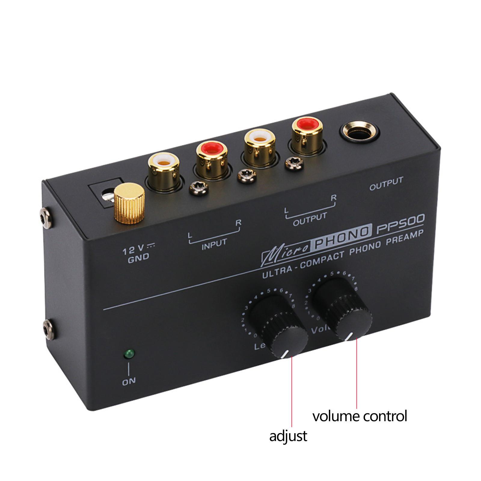 Phono Turntable Preamp Turntable Amplifier Preamp ,Low Noise RCA Input, RCA Output DC 12V Record Player Preamplifier for  Computers