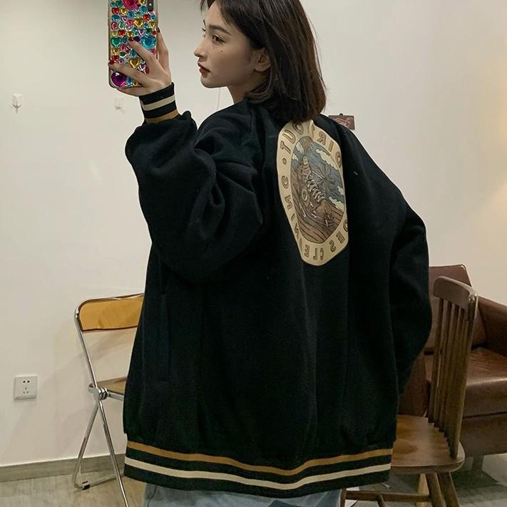 Áo bomber nữ form rộng, áo khoác nữ bóng chày form rộng mặc nhà đi chơi đi học oversize thời trang ulzzang hàn quốc