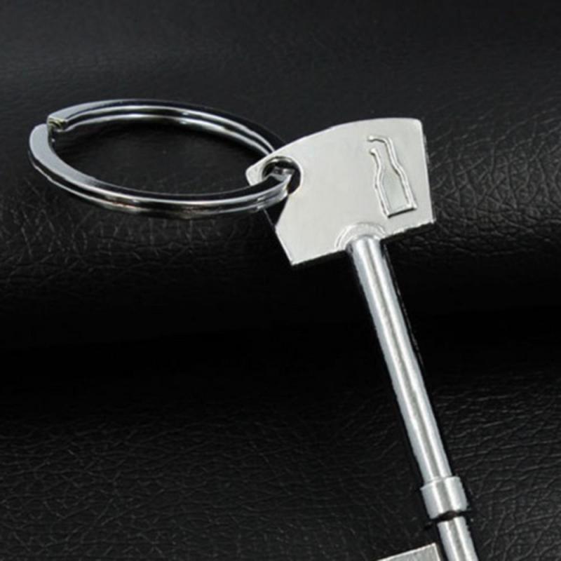 Men Beer Bottle Openers Key Pendant Multifunction Hanging Ring Key Chain Metal Can Opener Bar Tools Unique Creative Gift