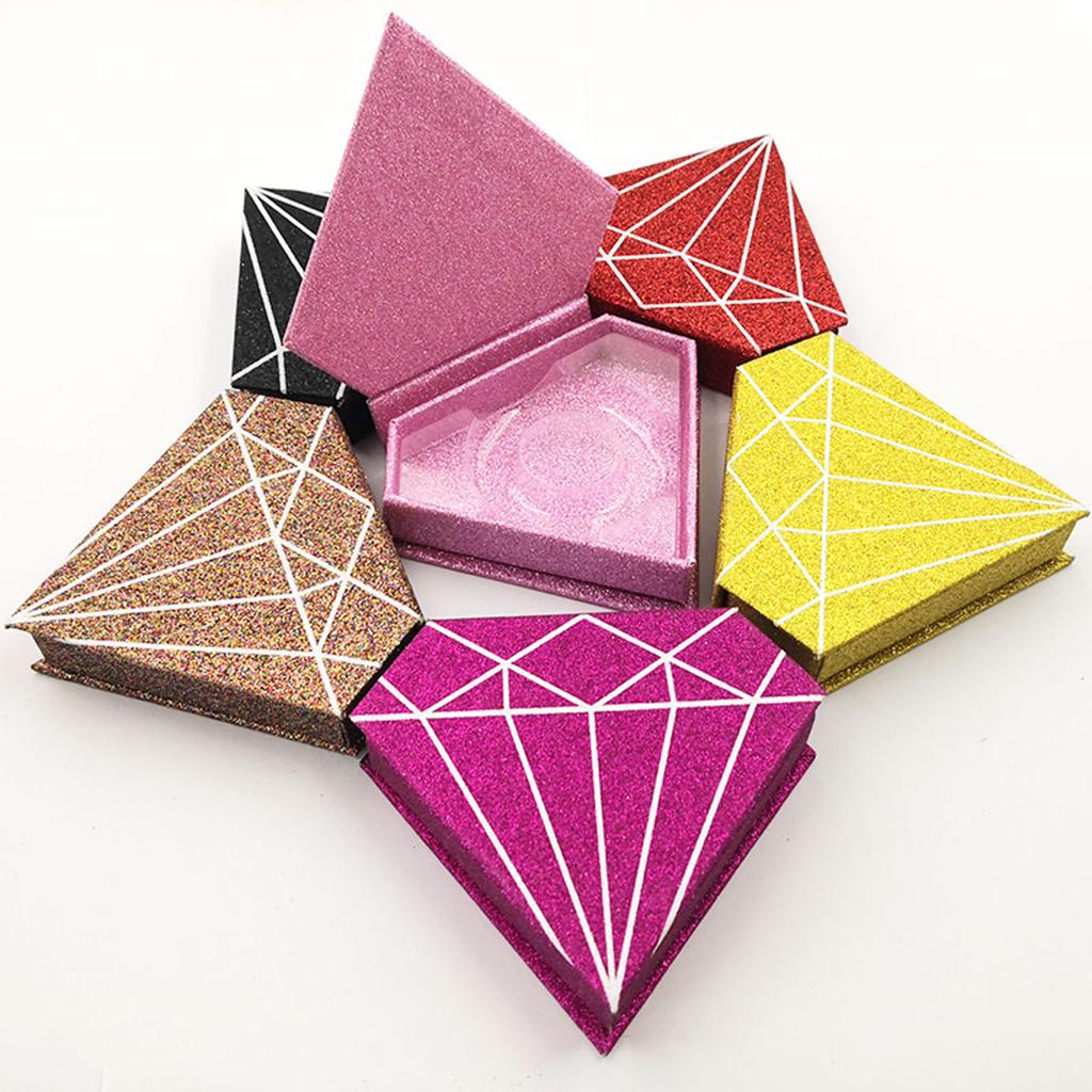 Diamond Shape False Eyelashes Storage Case Box Eyelash Holder Organizer