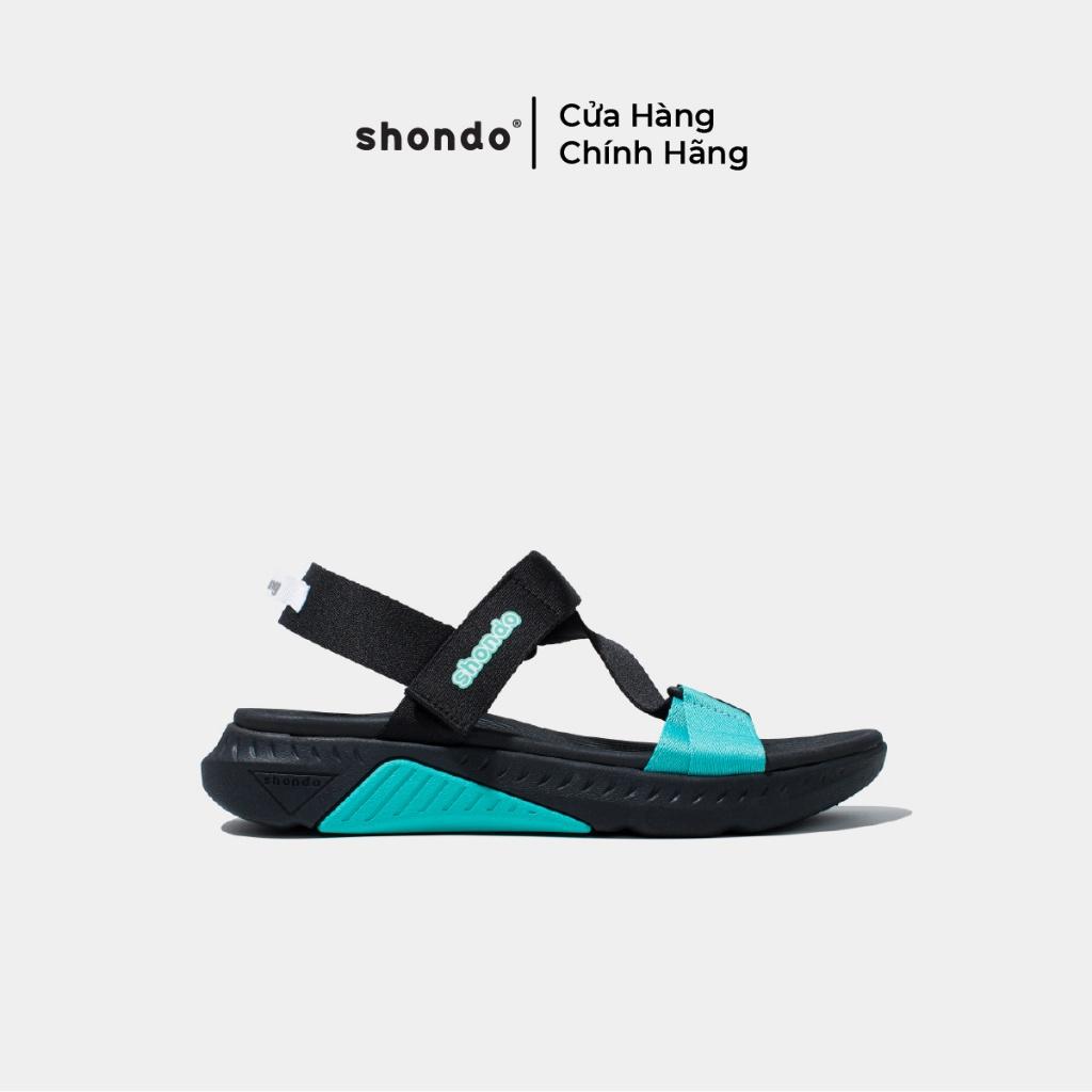 Giày Sandals Nam Nữ Shondo F7 Racing Đen Xanh Mint F7R1313