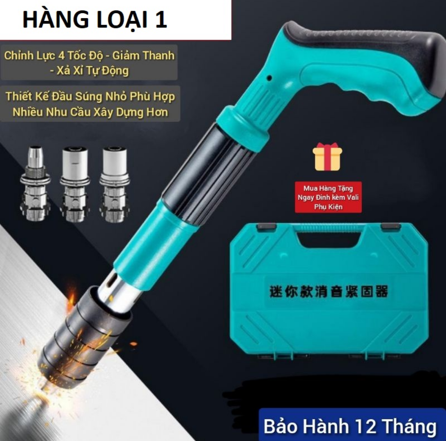 MÁY BẮN ĐINH BÊ TÔNG KHÔNG DÙNG ĐIỆN TẶNG KÈM 50 ĐINH TIỆN DỤNG HÀNG CAO CẤP LOẠI 1