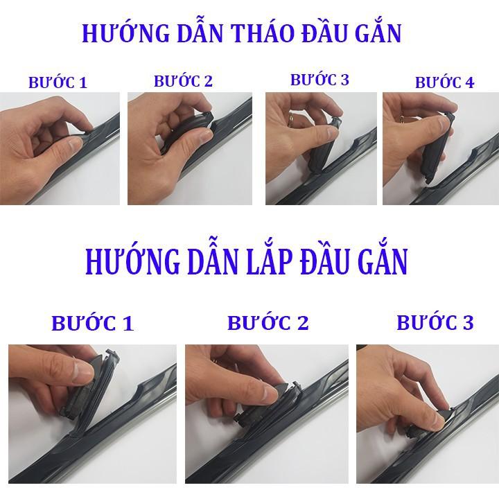 Bộ 2 thanh gạt nước mưa ô tô đa năng Nano cao cấp dành cho hãng xe Toyota: Vios-Fortuner-Innova-Altis-Camry-Land Cruiser