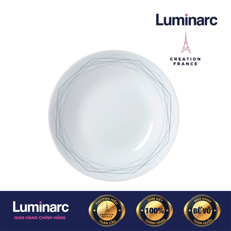 Bộ 6 Đĩa Sâu Thuỷ Tinh Luminarc Diwali Marble 20cm - LUDIP3762