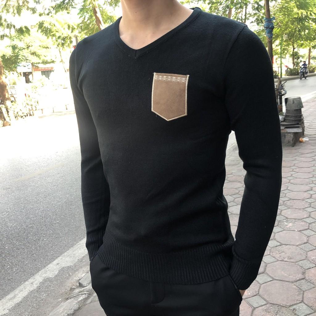 Áo len nam cổ tim túi 2020