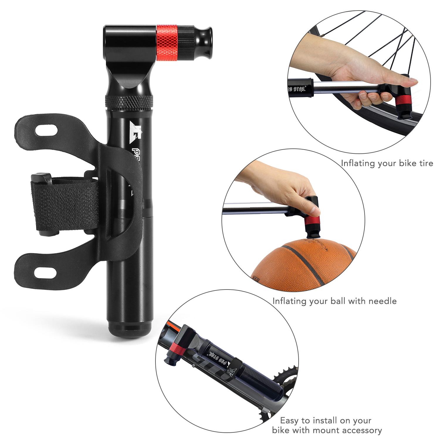 Máy bơm lốp xe đạp Presta Schrader di động, Máy bơm áp suất không khí 160PSI