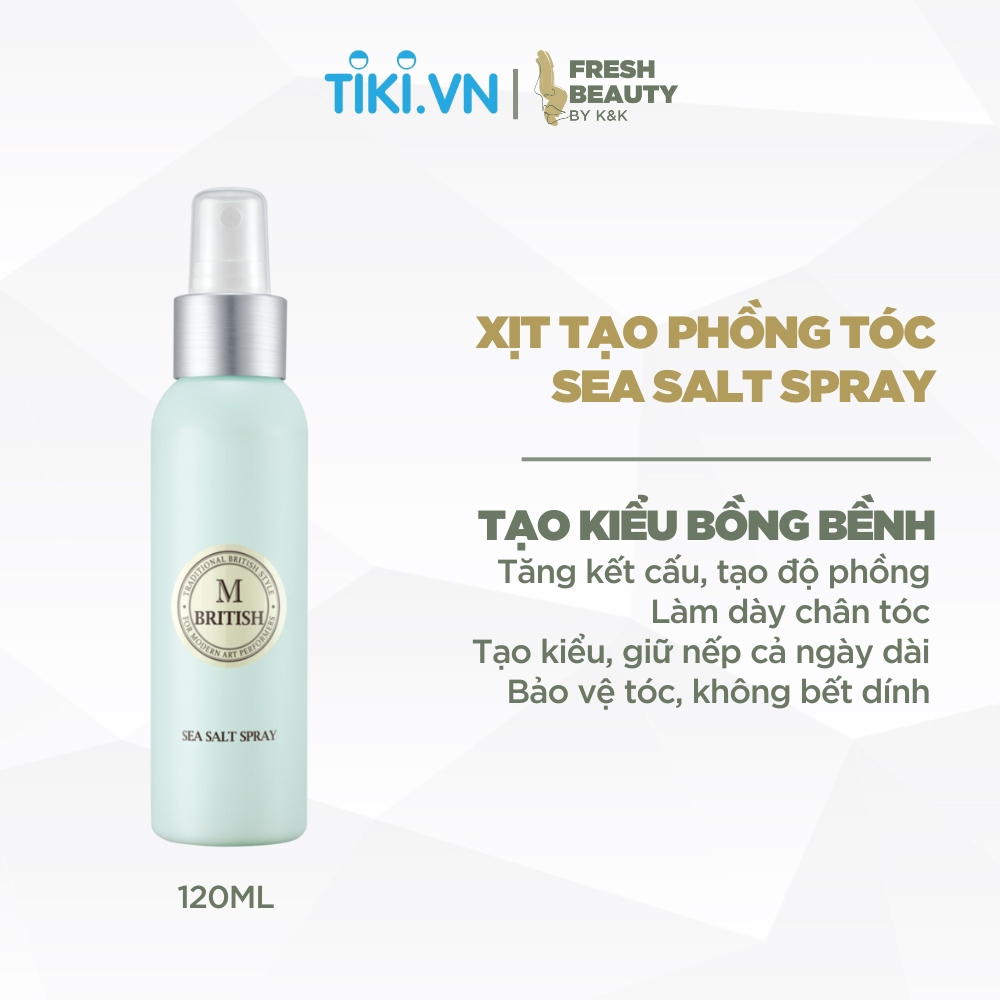 Xịt phồng tóc chân tóc cao cấp Hàn Quốc cho nam nữ BRITISH M Sea Salt Spray 120ml