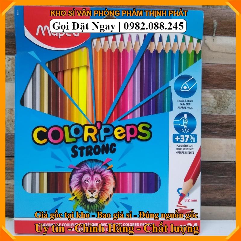 Chì màu Maped không gỗ - 12/24 màu/hộp .