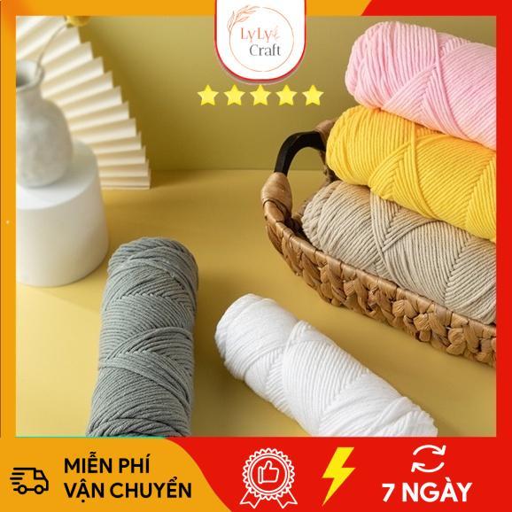 Len Milk Cotton Love Cuộn 100gr , Cuộn Len Valentine Sợi To Dụng Cụ Móc Len Cho Người Mới Bắt Đầu