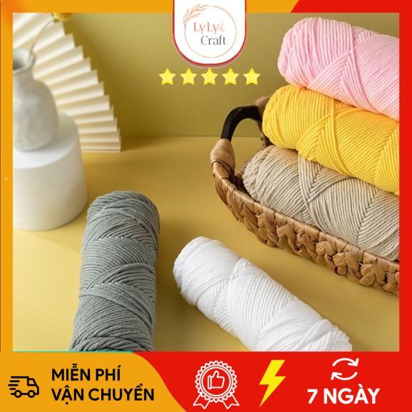 Len Milk Cotton Love Cuộn 100gr , Cuộn Len Valentine Sợi To Dụng Cụ Móc Len Cho Người Mới Bắt Đầu