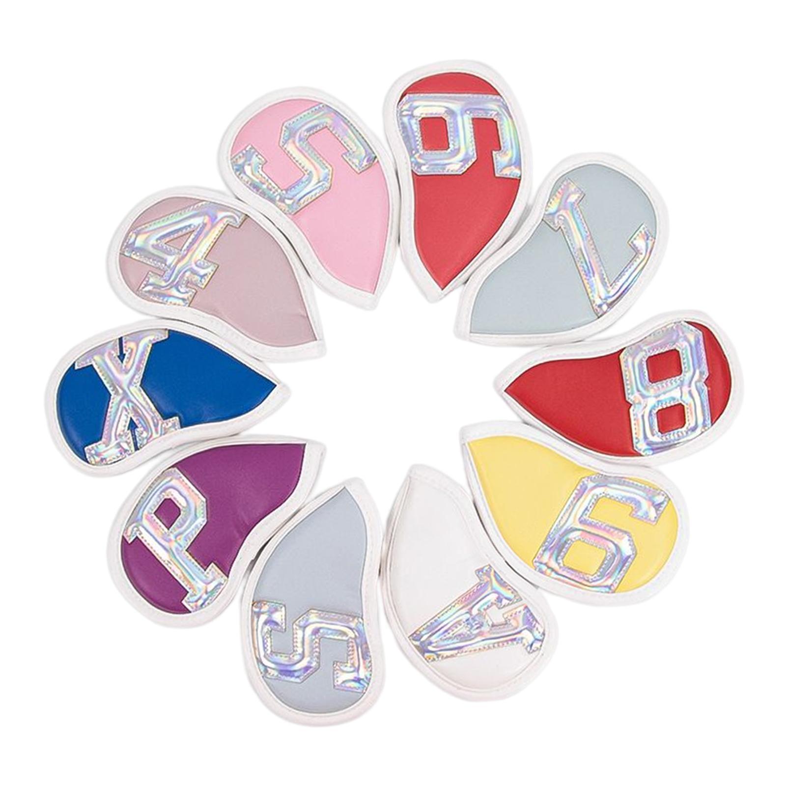 10Pcs Colorful Golf Iron Headcover Club Head Cover Sleeve for Most Irons Club Outdoor Sports