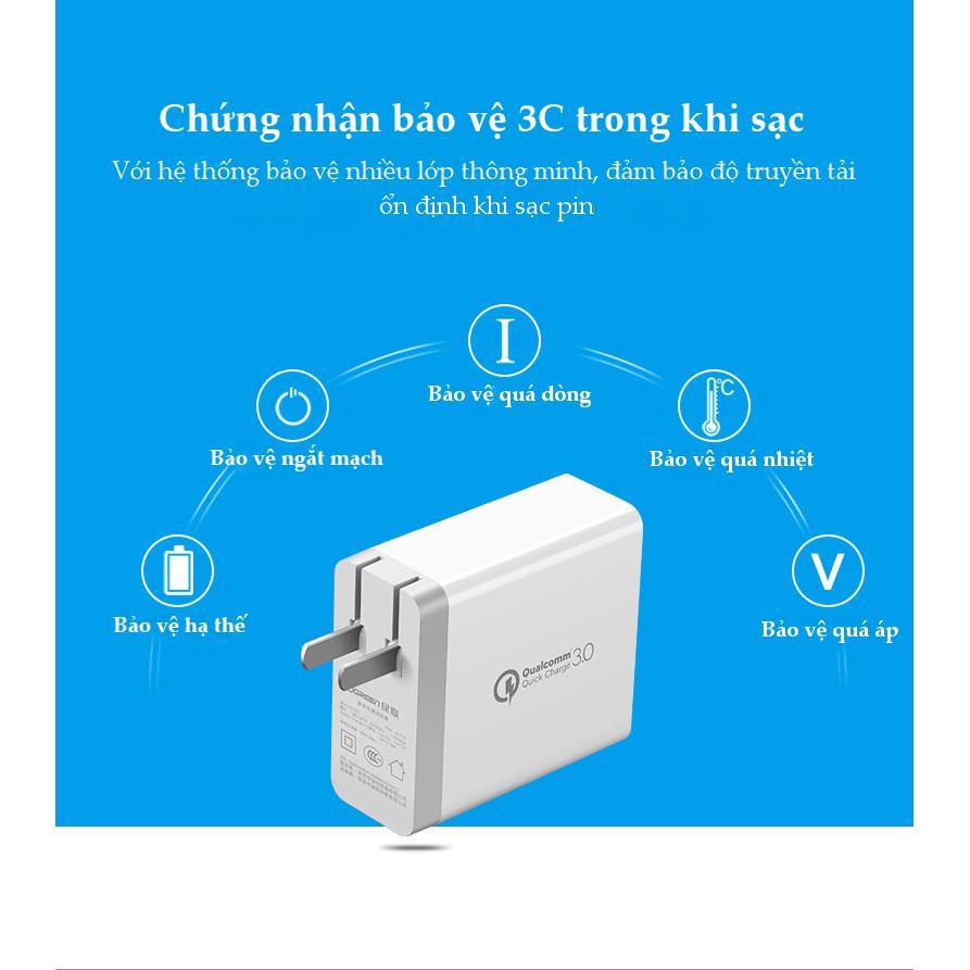 Sạc nhanh UGREEN CD161 2 cổng tốc độ cao, chuẩn Quick Charge 3.0, công suất tối đa 36W - Hàng chính hãng