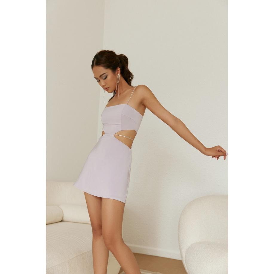 Nene Clothing - Đầm xẻ eo cúp ngang, dây đá