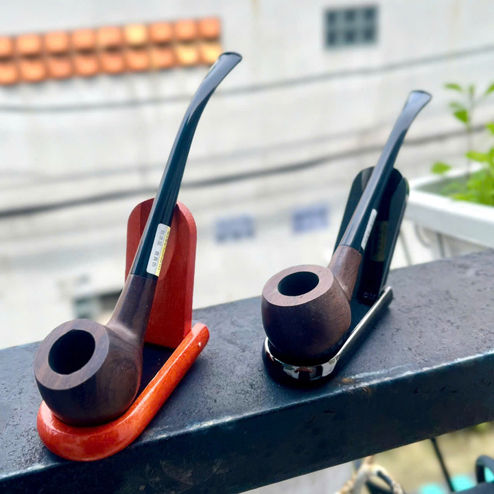 Tẩu gỗ khắc hoa văn và trơn loại nhỏ gọn - T0296