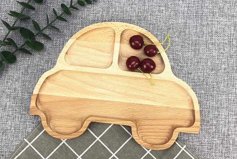 Gỗ Đĩa Ăn Cho Bé Prato Cho Bé Ăn Món Ăn Trẻ Em Ăn Cho Ăn Bộ Platos Trẻ Em Bé Servies Bộ Đồ Ăn Bát Nước Quai Khay