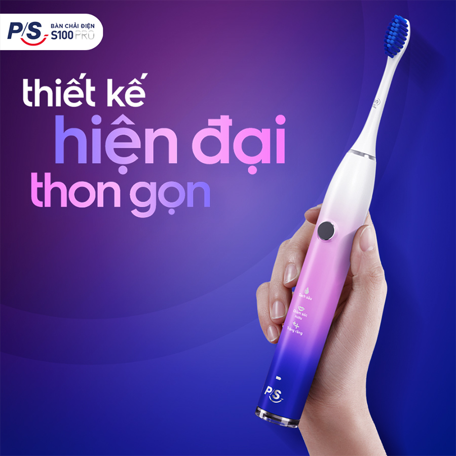 Bàn Chải Điện P/S S100 PRO - Phiên Bản Ultra Violet Giới Hạn - Sạch chuẩn sóng âm