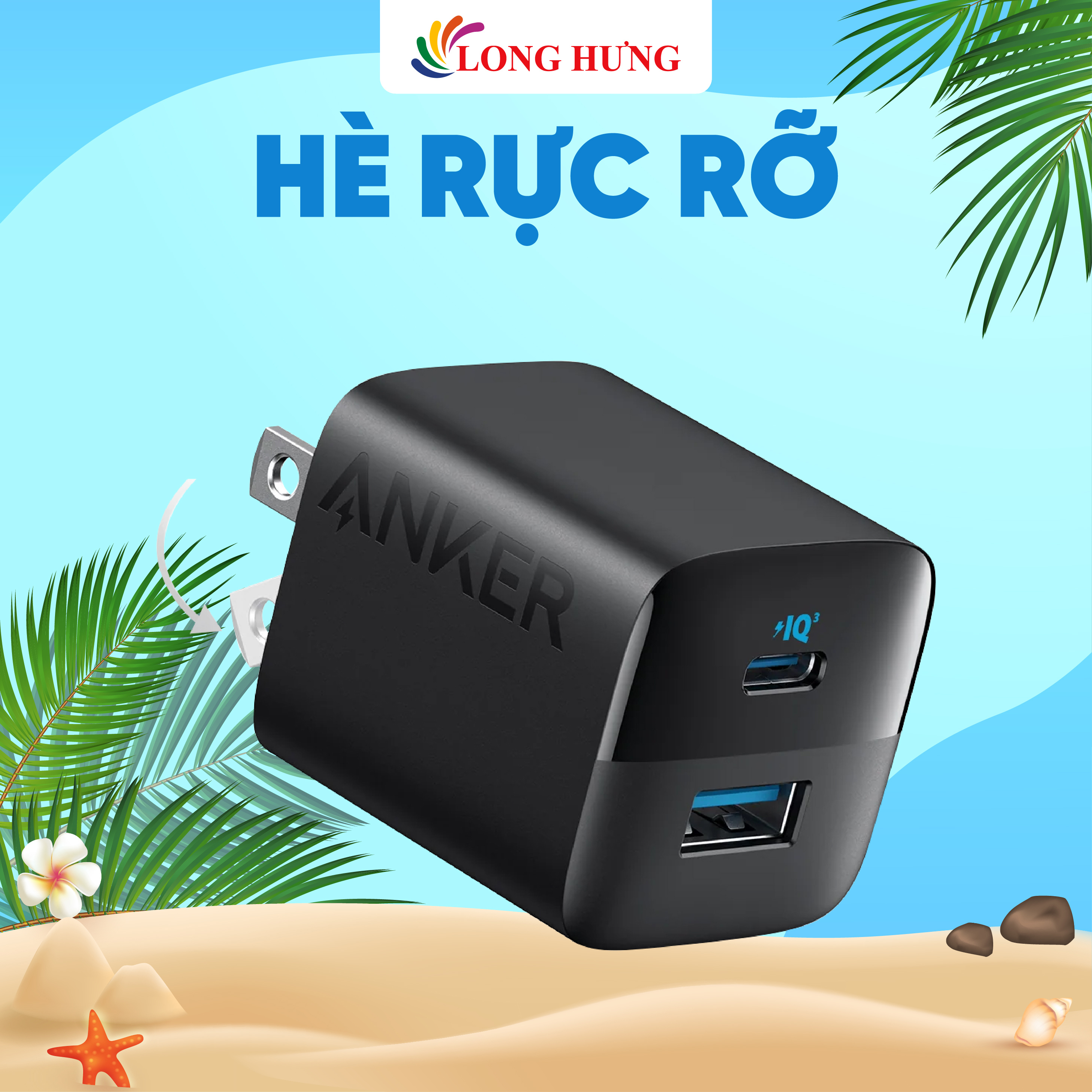 Cốc sạc Anker 323 1USB 1Type-C 33W PIQ 3.0/PD A2331 - Hàng chính hãng