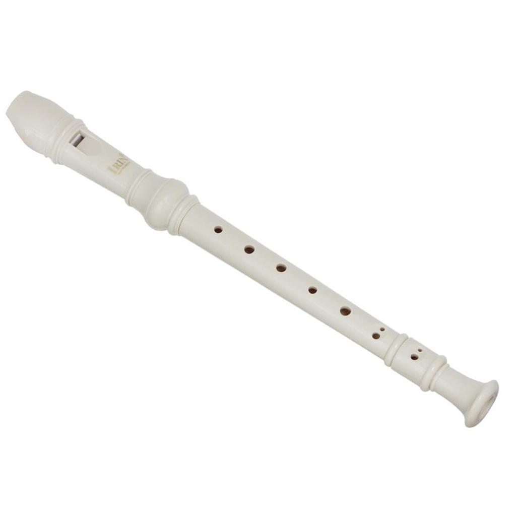 British ABS Baroque Treble B Tone 8 Hole Clarinet Descant Recorder White